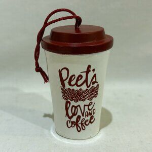 Peet's Coffee 2015 Coffee Cup Holiday Christmas Ornament Love and Coffee
